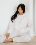 Rose Sweat Set Floral Kangaroo Pocket Hoodie Pants Set