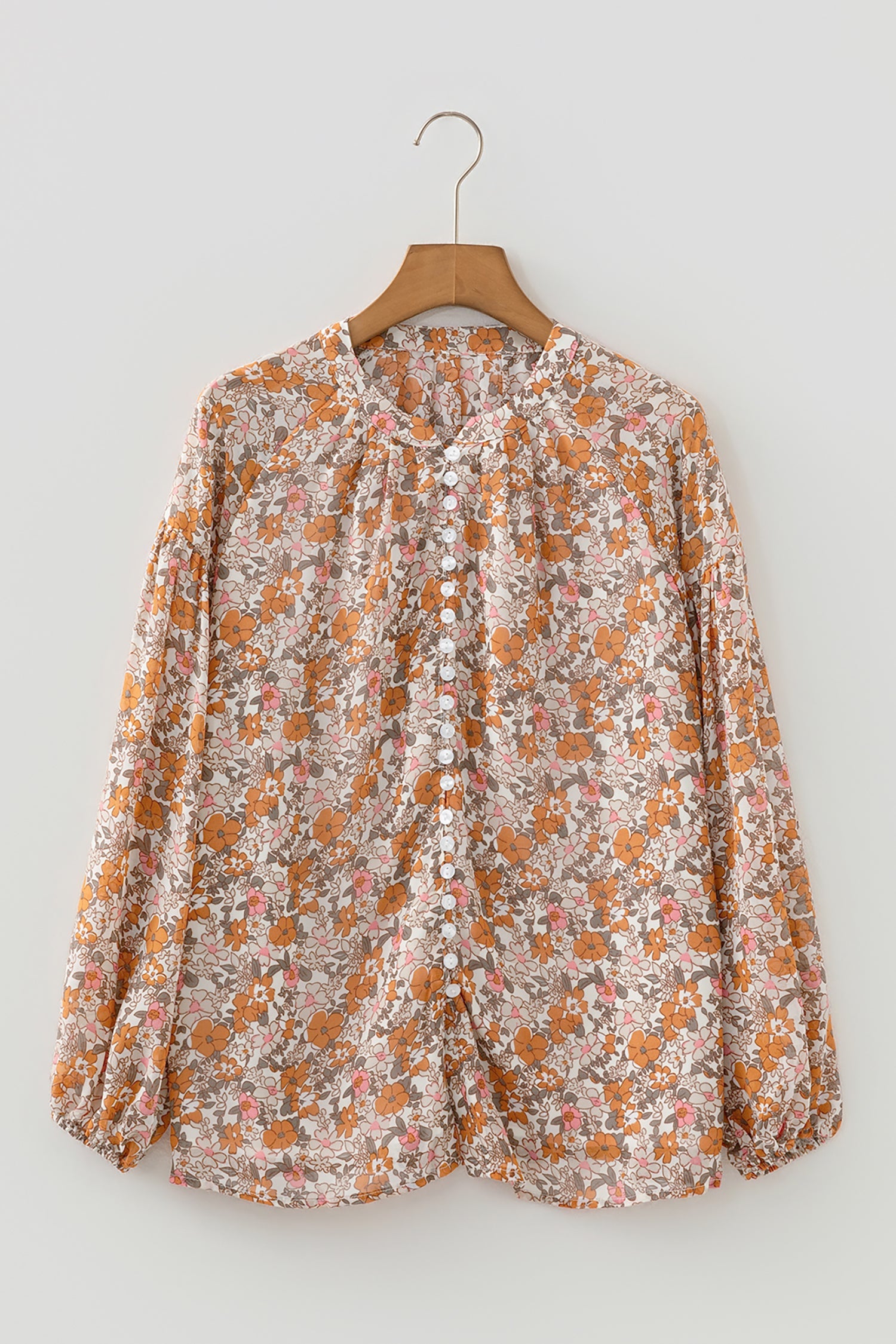 Adaline Floral Puff Sleeve Full Button Shirt