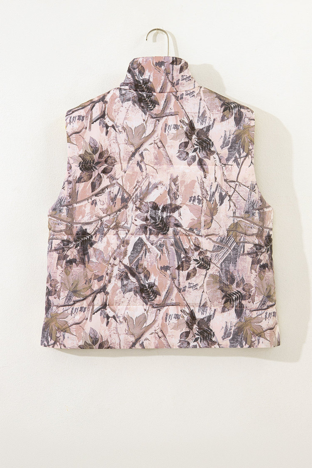 Tessa Camo Leaf Print Winter Puffer Vest - Camo